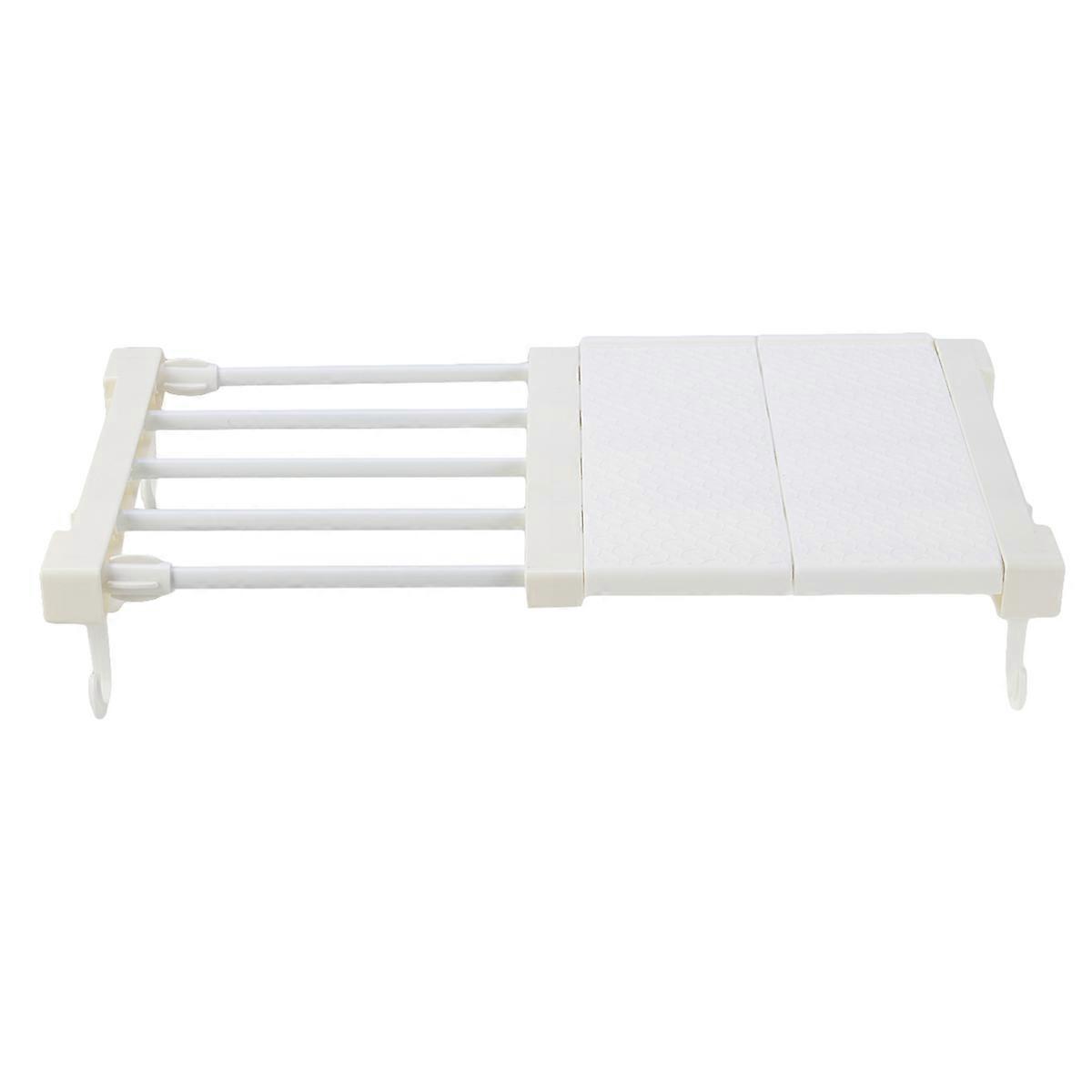 Expandable Retractable Shelf Rack 30-40CM White Storage Solution for Cupboard Wardrobe Compartment