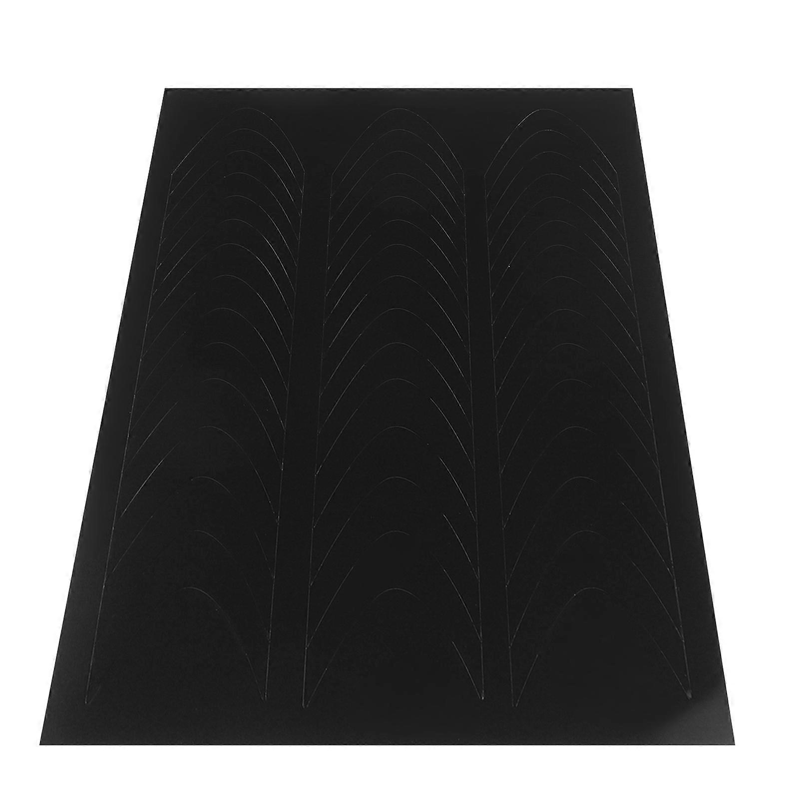 Nail Guide Sticker 1 Sheet In Black Color Designed For DIY Nail Art At Home With Rectangle Shape For Manicure Aid