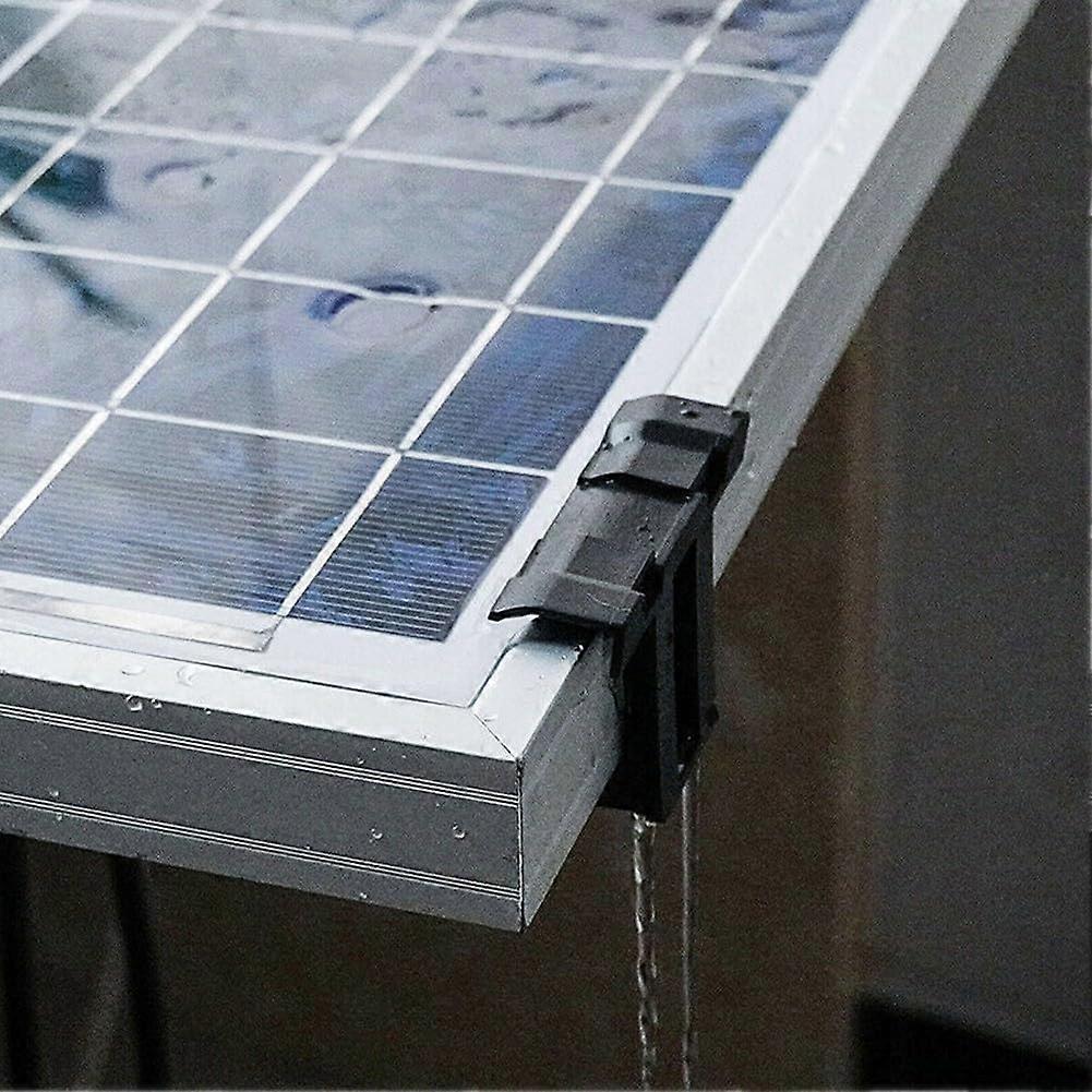 Solar Panel Water Drain Clips, 10 Pack, 45mm Black PV Module Cleaning Clamps, Solar Panel Debris Removal Accessories