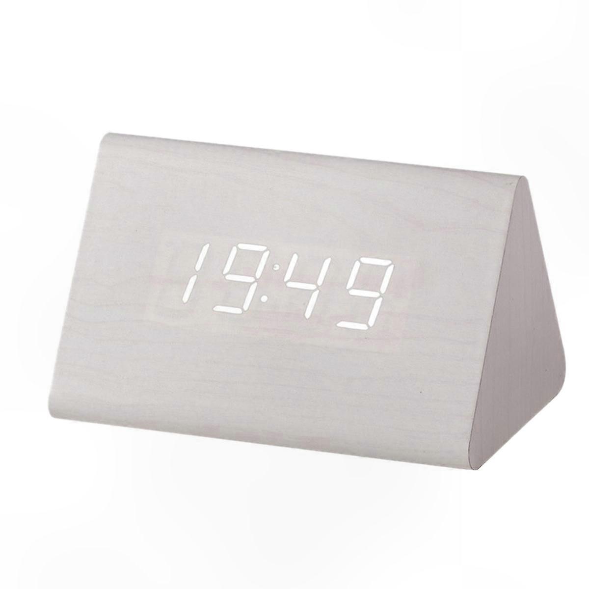Multifunctional Wooden LED Alarm Clock with Electronic Display