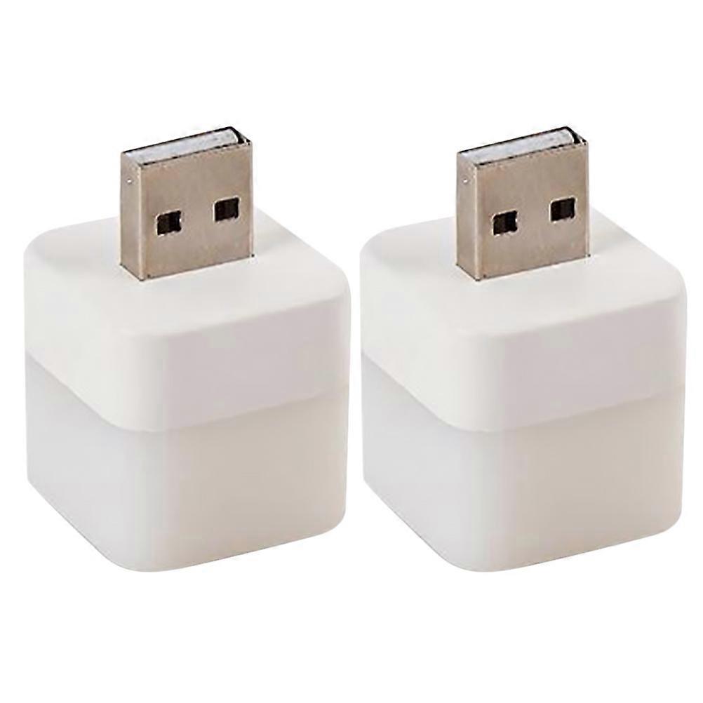 2er-Pack weiße PVC-Nachtlichter mit USB-Anschluss, einfach aufzuladen, für Schlafzimmer und Zuhause