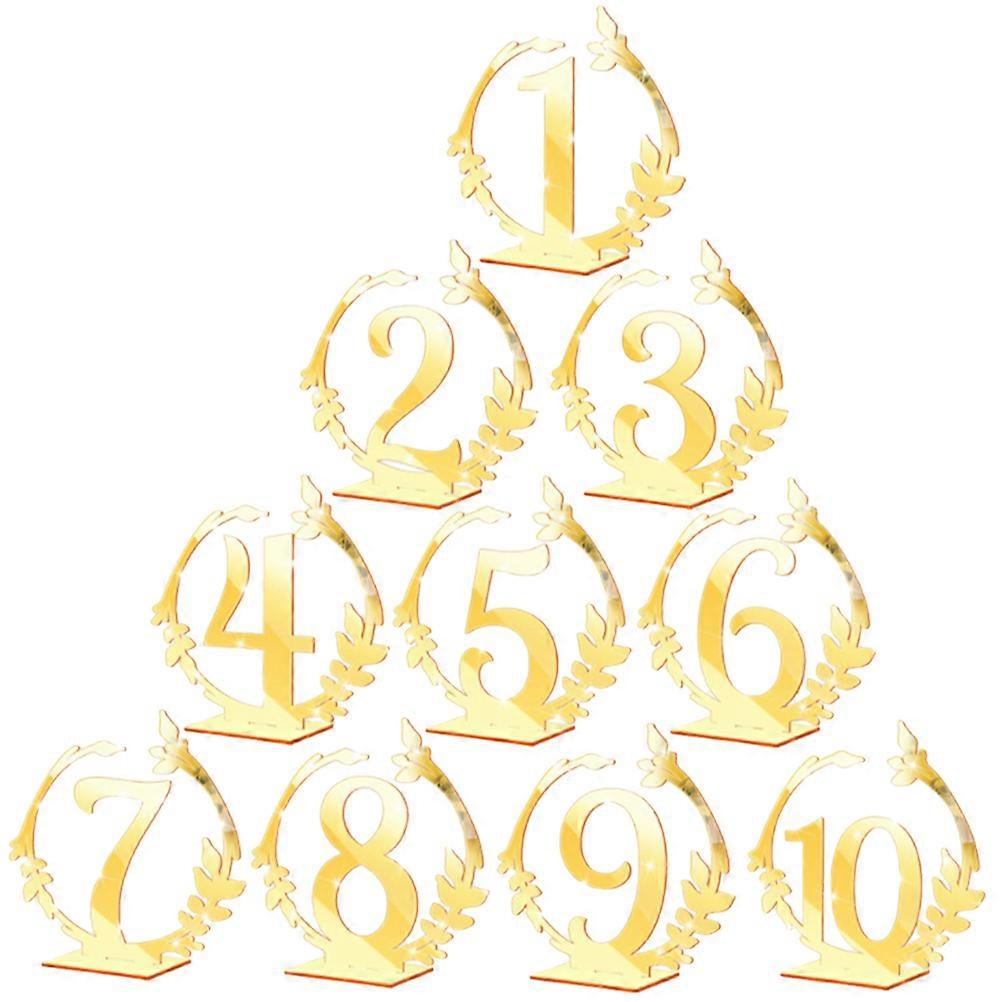 10Pcs Table Number Holders Golden Acrylic Stands Suitable For Cafes Restaurants And Celebrating Events Table Card Displays