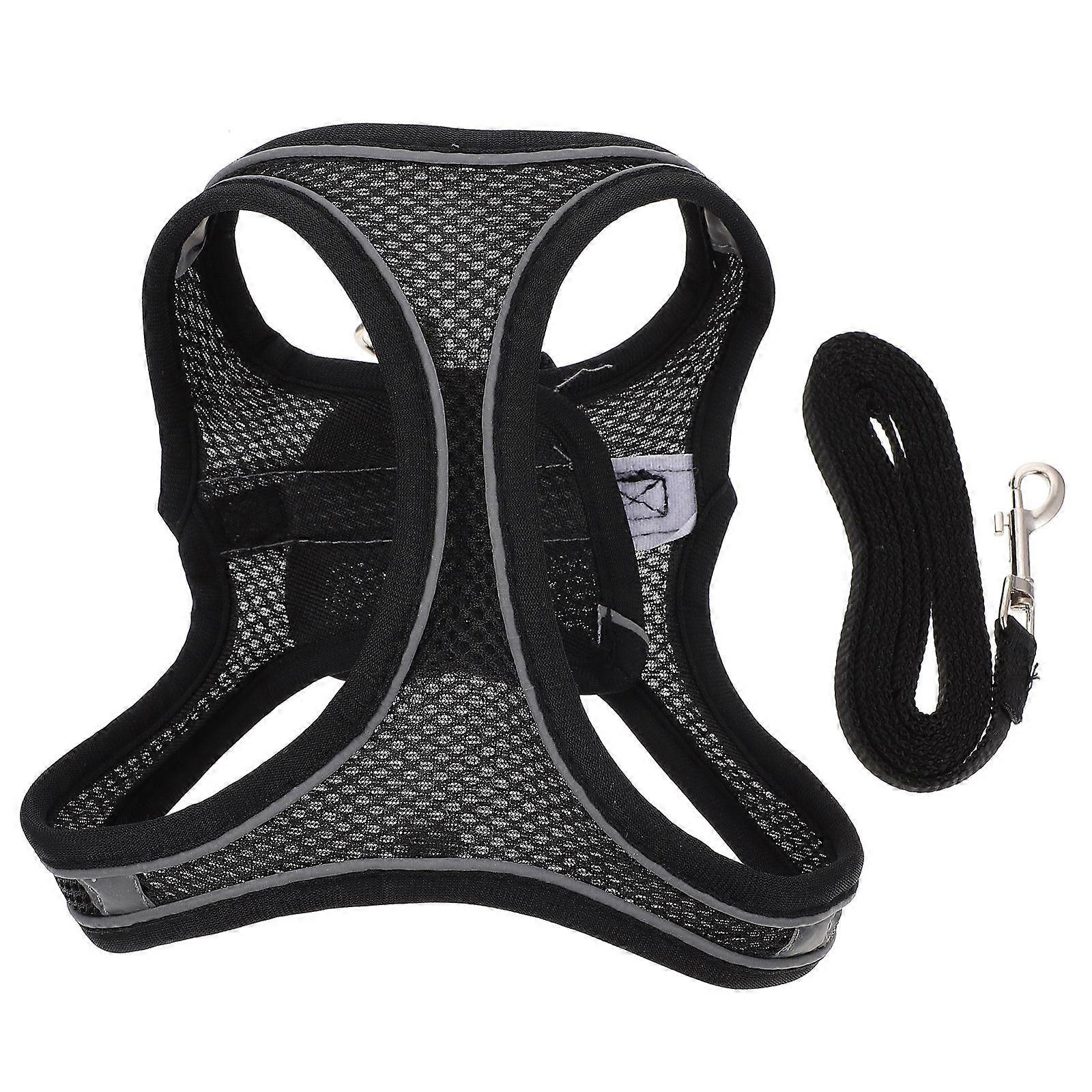 Cat Harness Leash Pulling Rope and Collar Set for Outdoor Walking 1Set