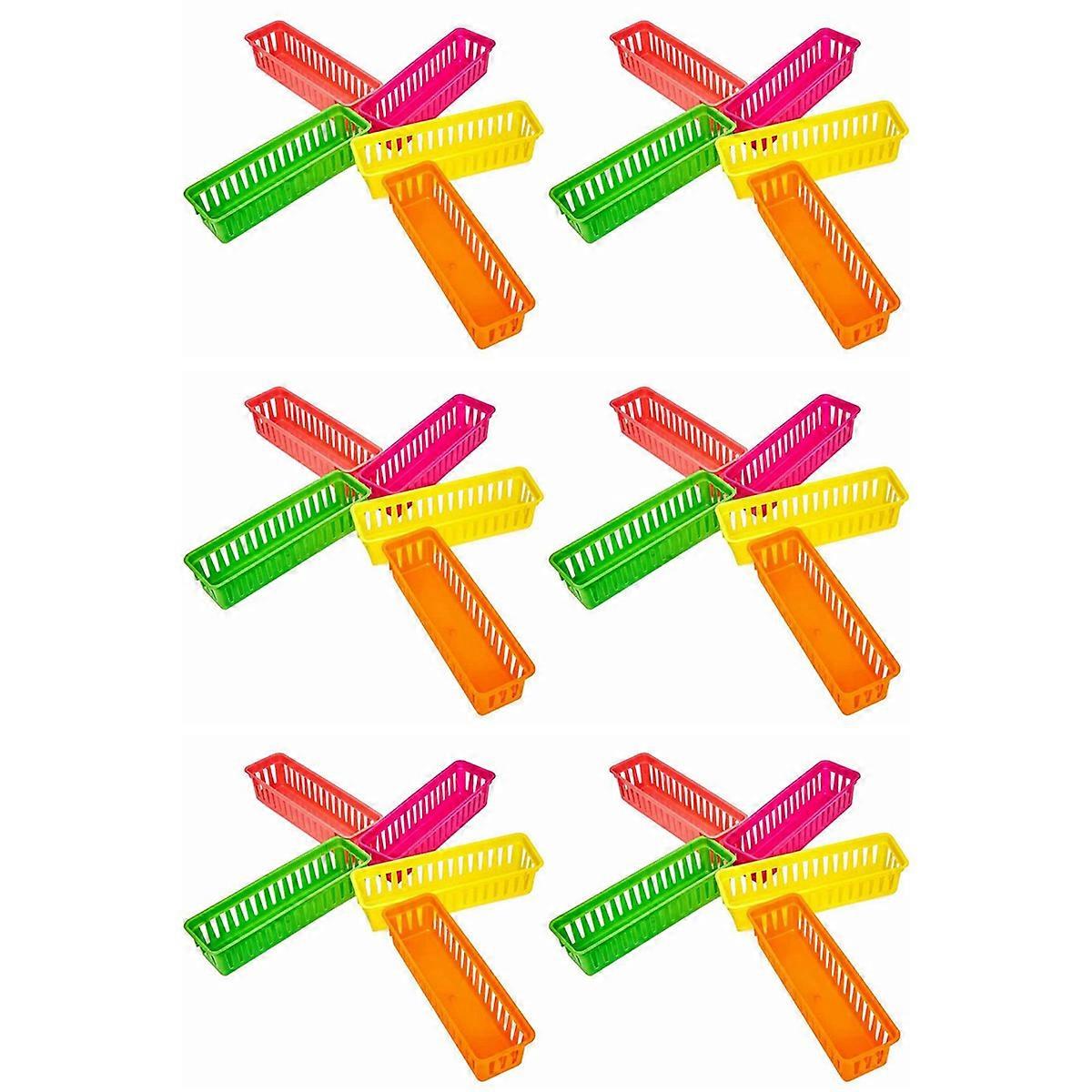Classroom Pencil Organizer Pencil Basket or Crayon Basket, Variety Colors, Random Colors (30 Pack)