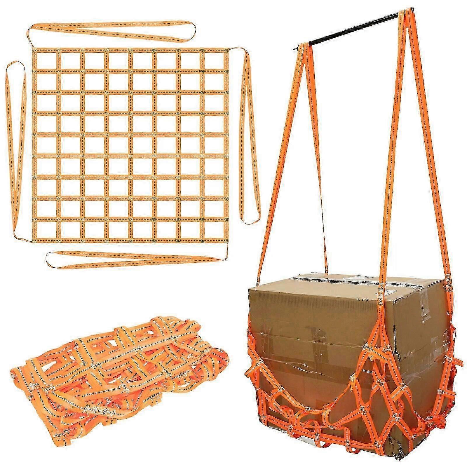Cargo Lifting Net 300kg Load Capacity, Polyester Sling Hoisting Net 1x1M for Cargo Handling