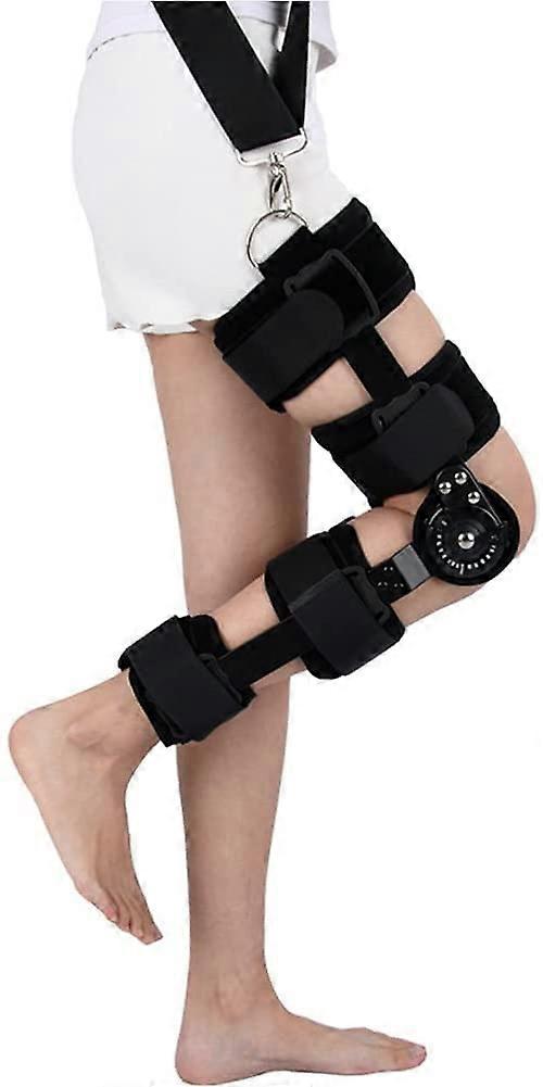 Knee Brace with Hinge, Adjustable Postoperative Patella Brace, Stabilizer Pad, Orthopedic Splint