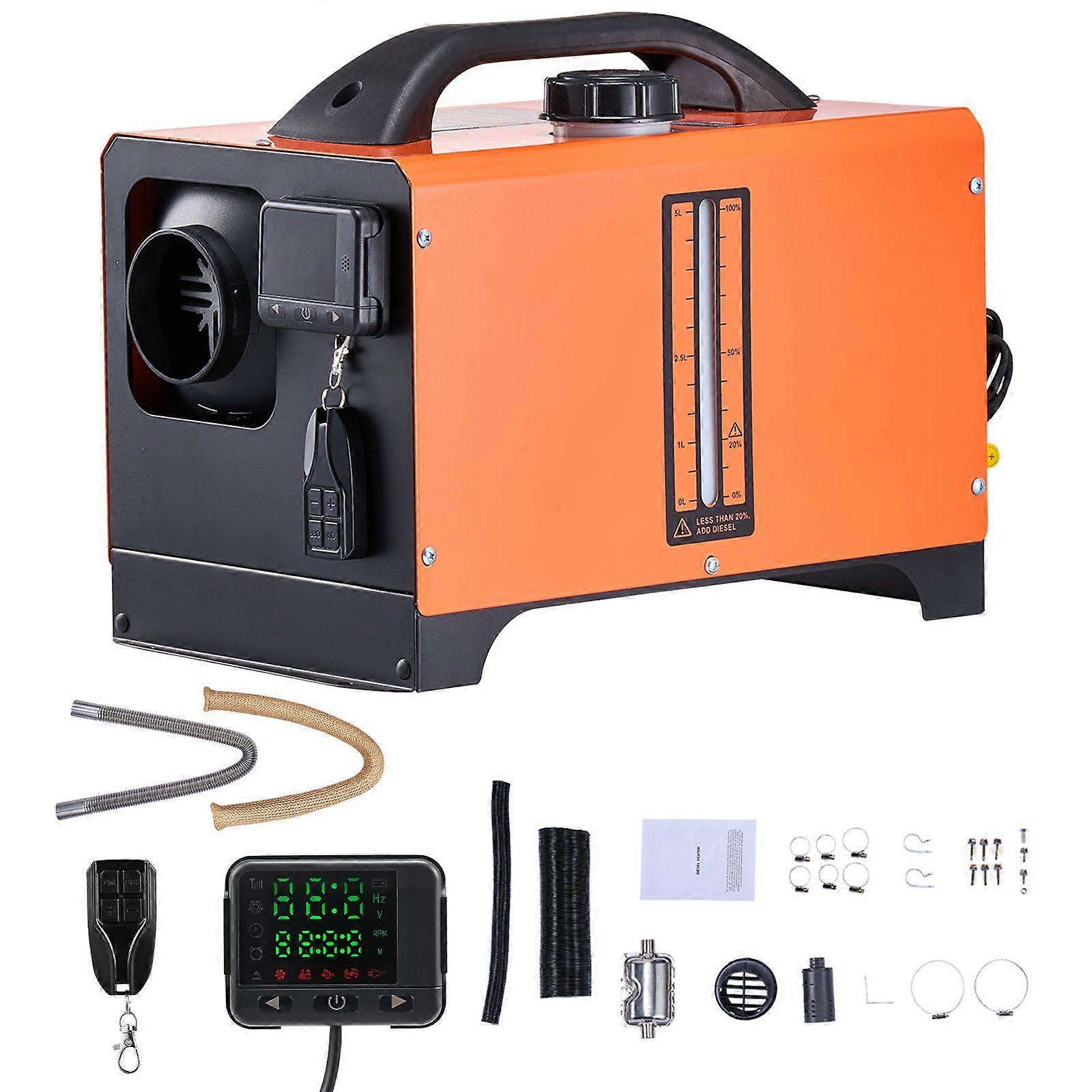 Riscaldatore d'aria diesel, 8 kW DC12-24V, riscaldamento rapido Riscaldatore da parcheggio diesel con telecomando e display digitale a colori quadrato