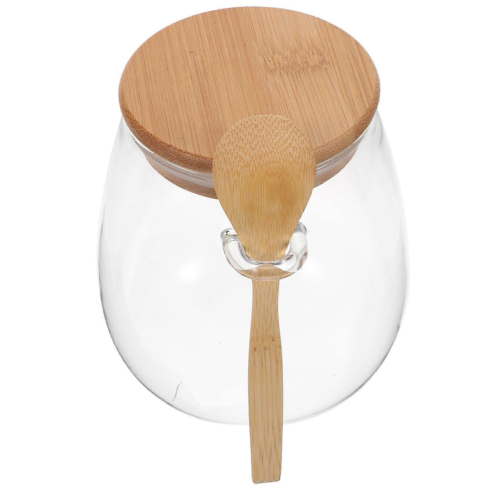 Transparent Glass Jar with Sealed Lid for Storage Use Clear Food Container with Spoon 4.3"x3.9"