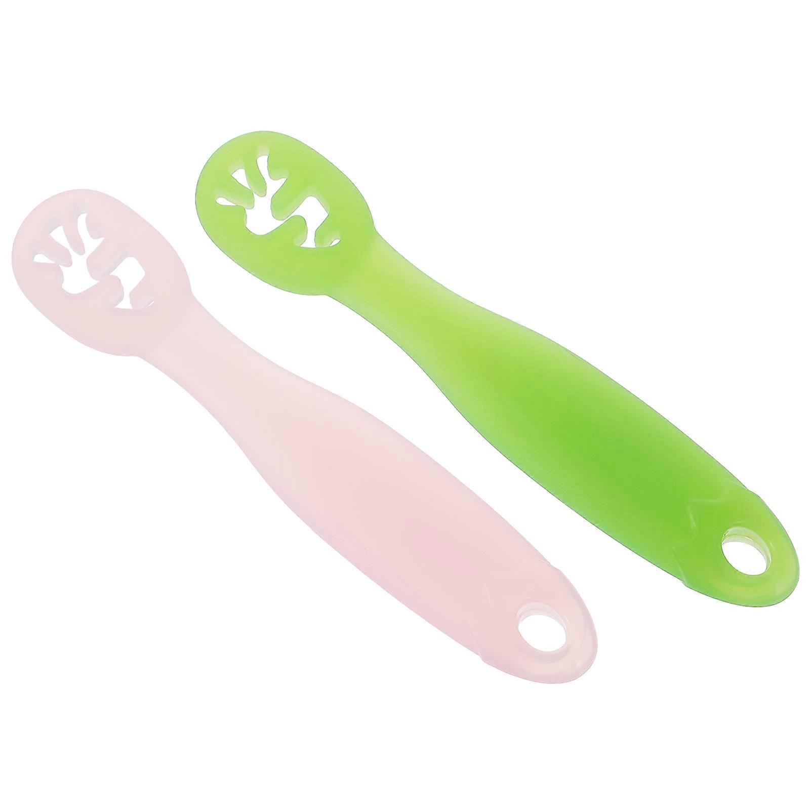 Creative Baby Spoon Set Portable Silicone Training Spoons for Infant Use Assorted Color 2pcs