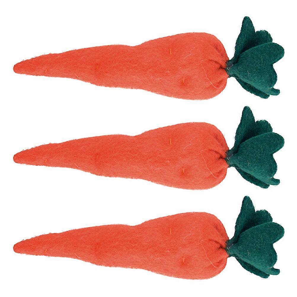 Festive Design Carrot Shape Ornaments 3Pcs For Easter Spring Celebration Home Decoration Party Favor