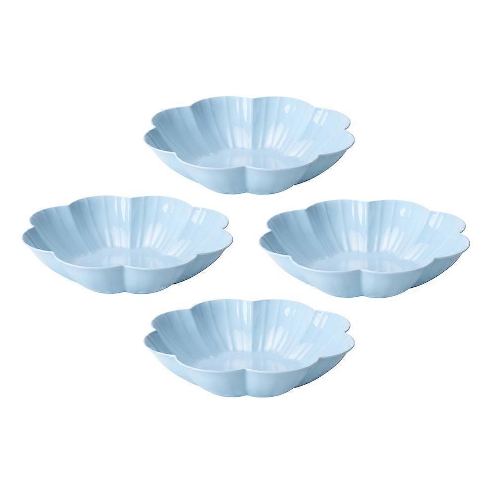 Nuts Serving Tray 4pcs Flower Shaped Plate Ideal For Home Office Party Use 10.61X10.61X2.36inch Large Capacity