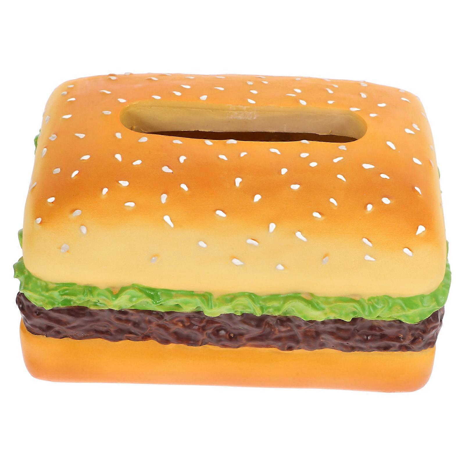 Cartoon Napkin Dispenser Hamburger Shaped Tissue Box Cover for Home Dorm