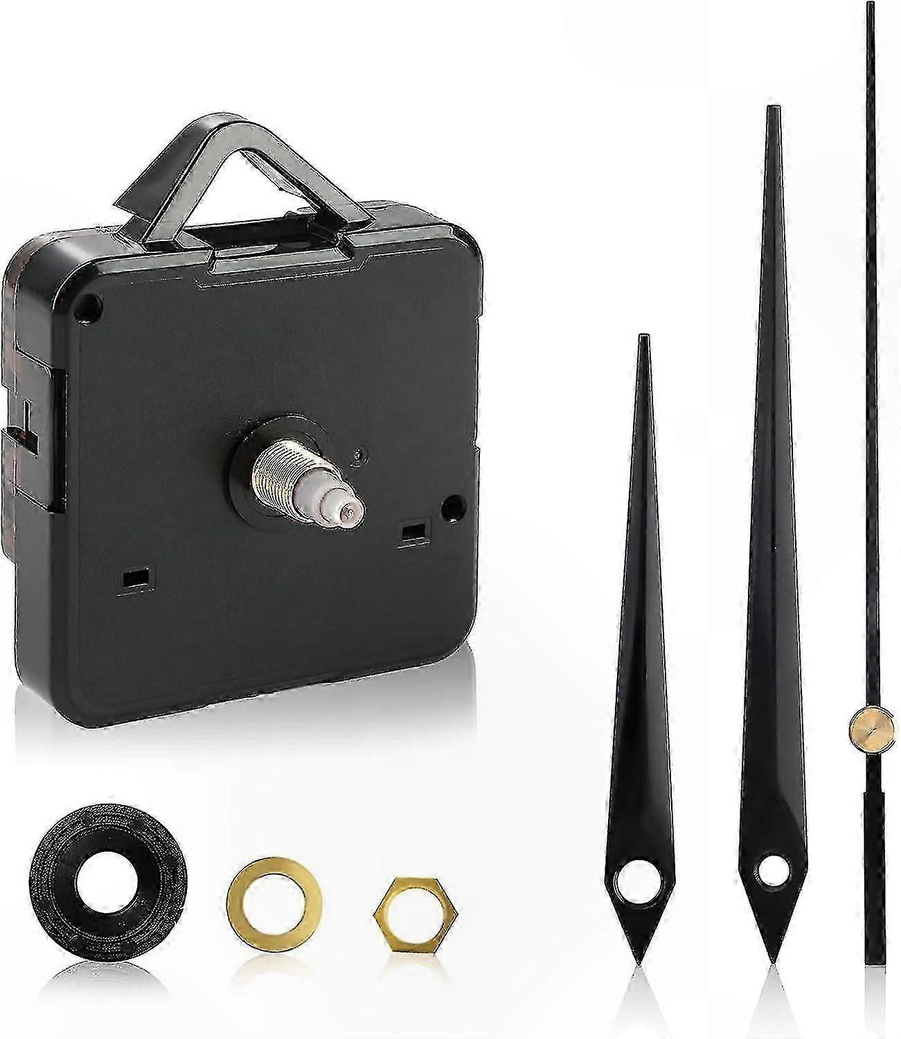 Silent Quartz Clock Movement Kit, Battery Operated with Long and Short Shafts for DIY Projects