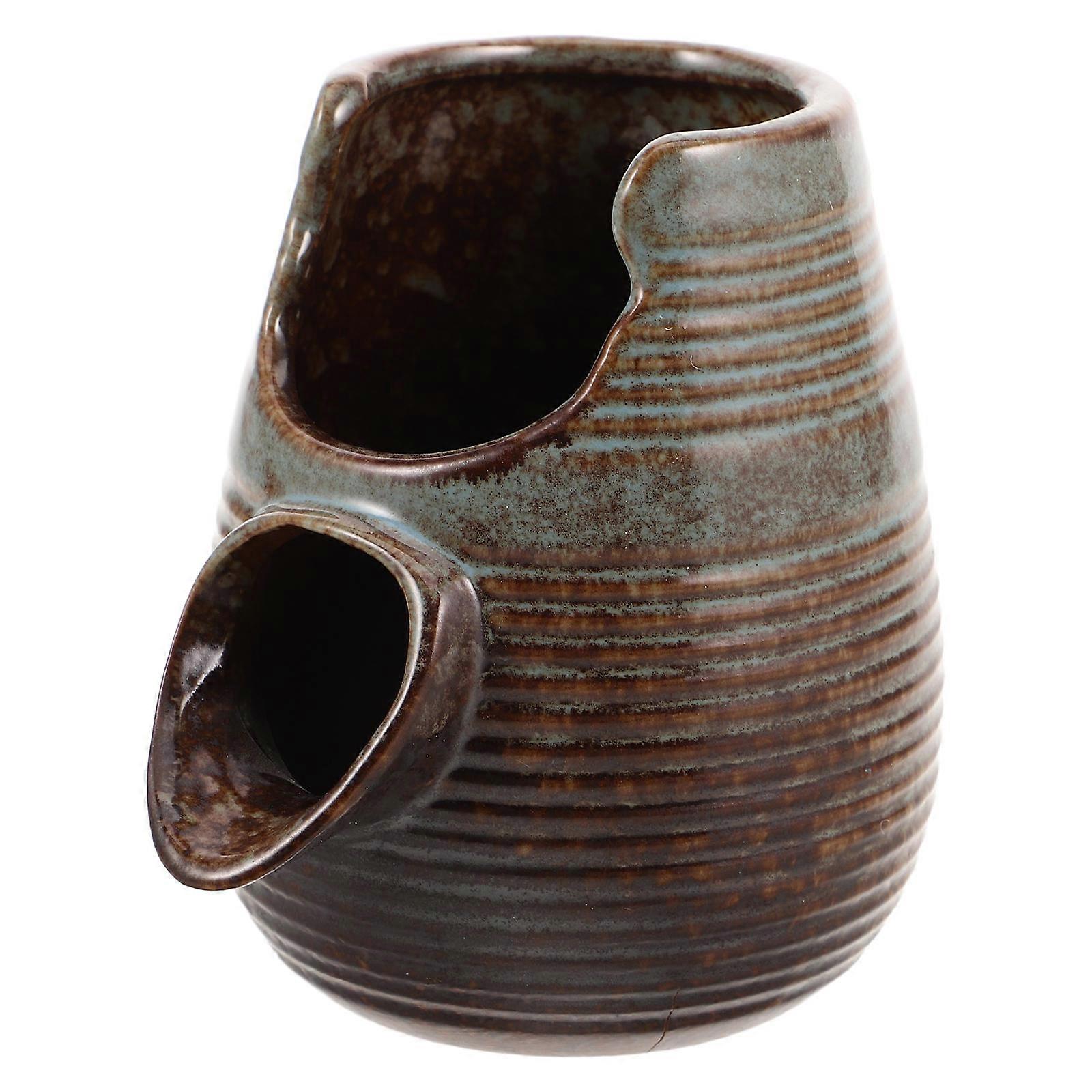 Waterfall Ceramic Jar Spray Fountain Featuring Circulating Water Pump