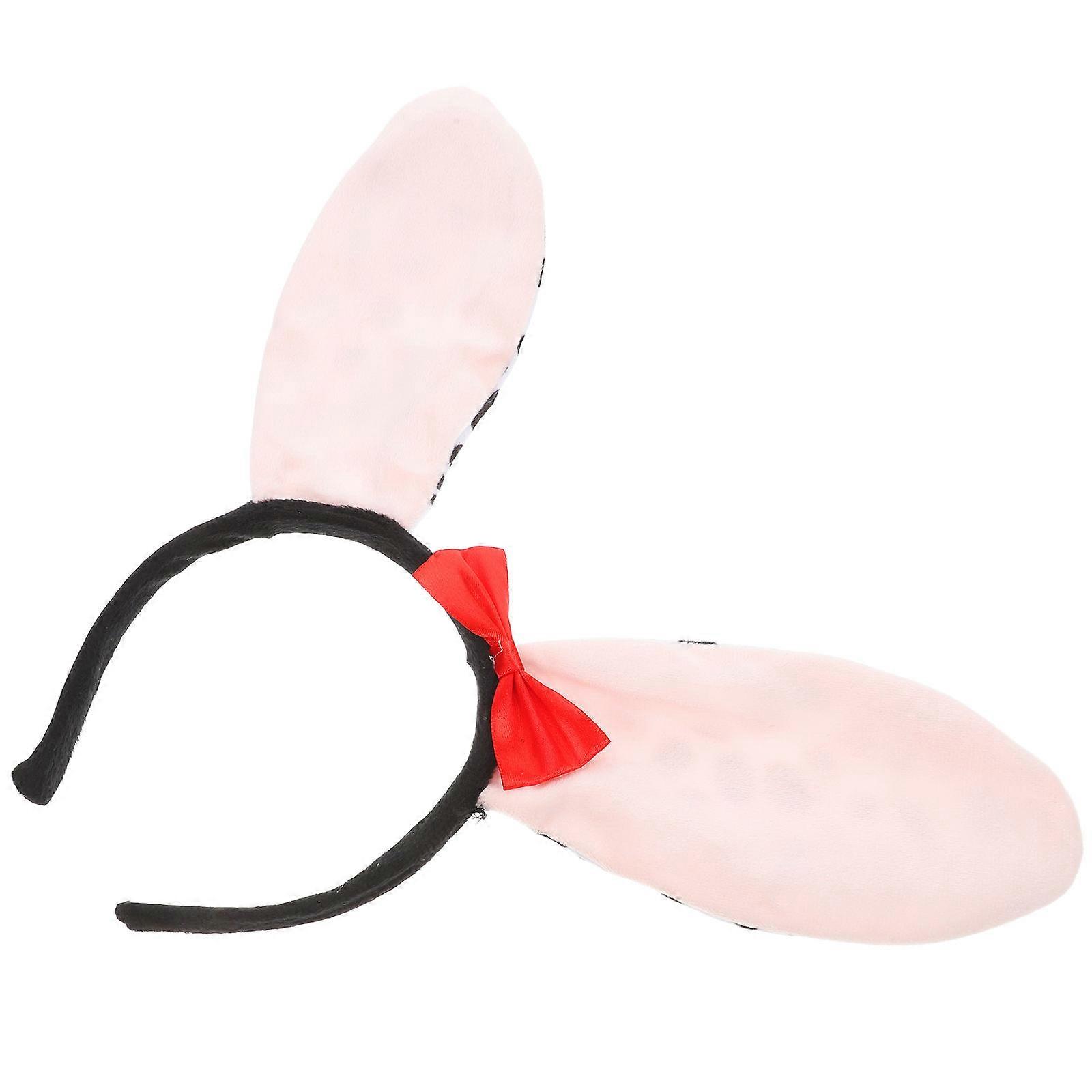 Dalma Ears Headband Set for Cosplay Red Fabric and Iron Cute Design with Flexible Ears One
