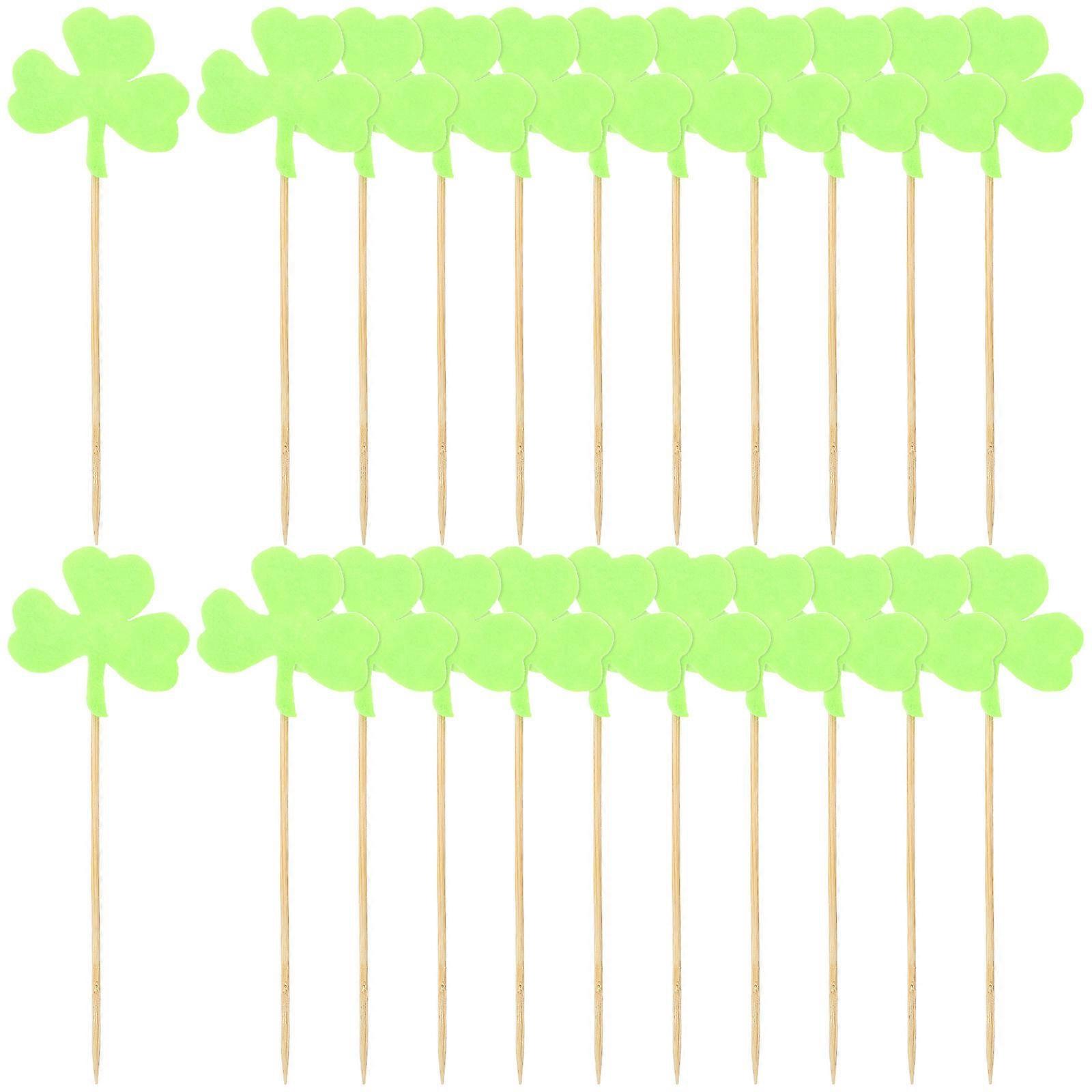 Patrick's Day Cake Picks 240Pcs Decoration In Cloverleaf Shape Ideal For Theme Party And Home Gatherings