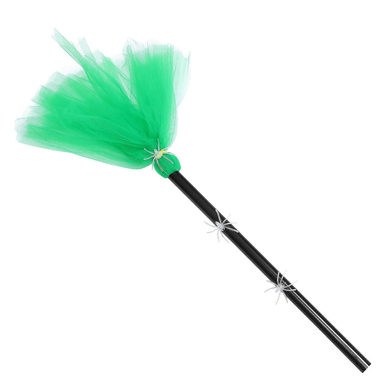 Halloween Wizard Broom Prop For Children And Families In Green Color With Appearance 1Pc