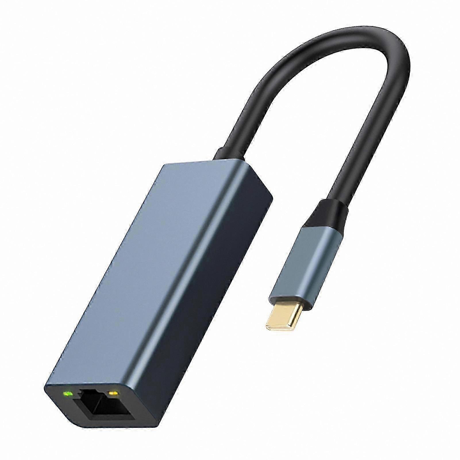 Portable USB C to RJ45 Adapter, 1000Mbps Gigabit Ethernet Converter, Aluminum Alloy Network Accessory for Windows Devices