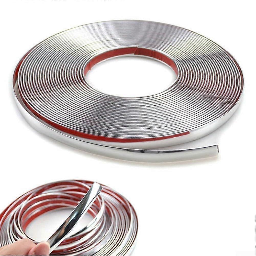 8mm Soft PVC Chrome Car Trim Moulding 5M Roll for Vehicle Styling and Appearance Enhancement