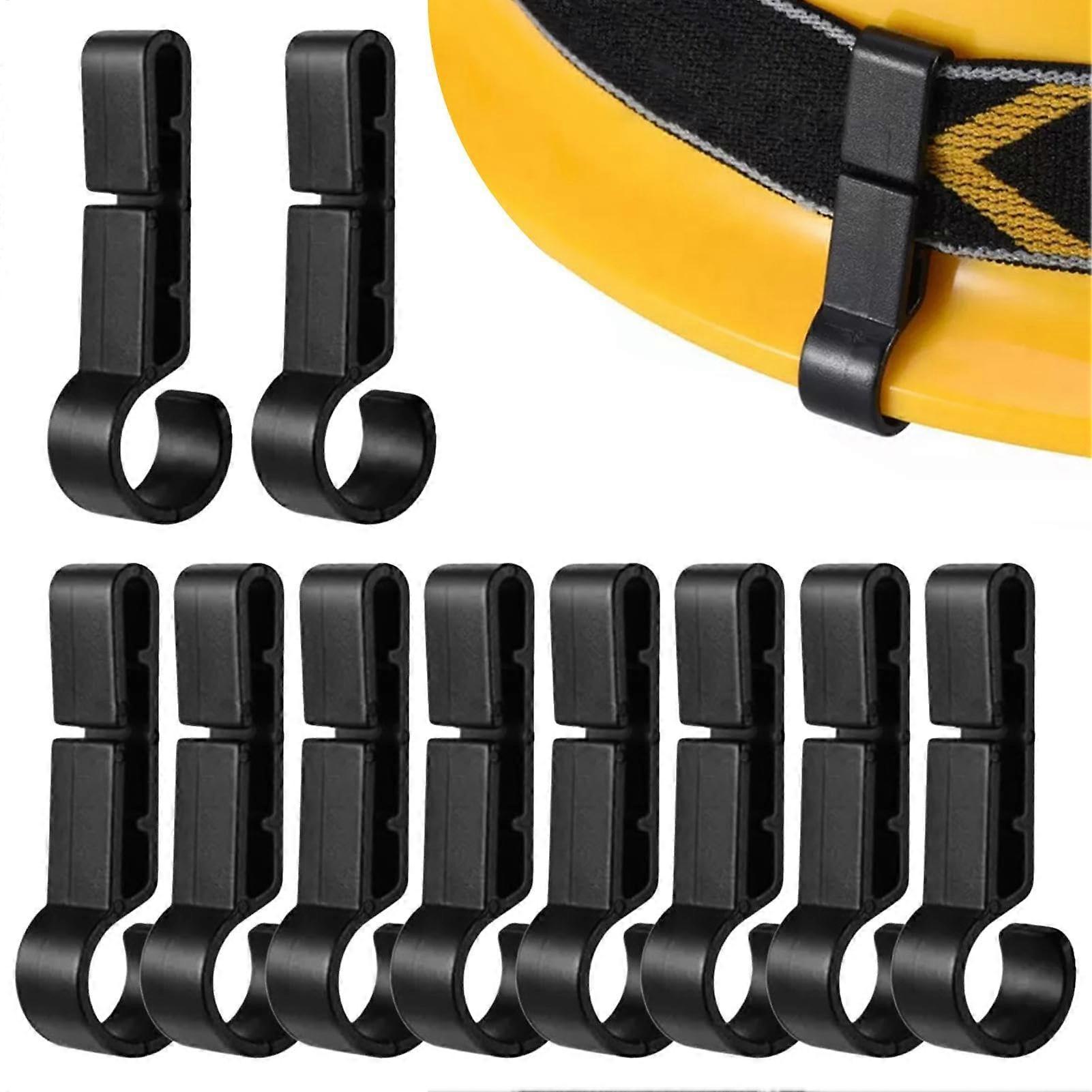 Hardhat Headlight Clips - Non-Slip Helmet Light Clips for Hard Hats, 10 Lightweight Protective Helmet Clips for Outdoor Activities
