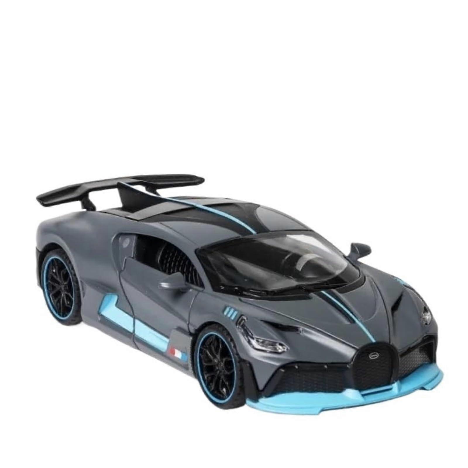 1:32 Scale Model Car of Bugatti Divo Alloy DieCast Metal Miniature Car Model with Light Collector's Edition Finished Model (Titanium)