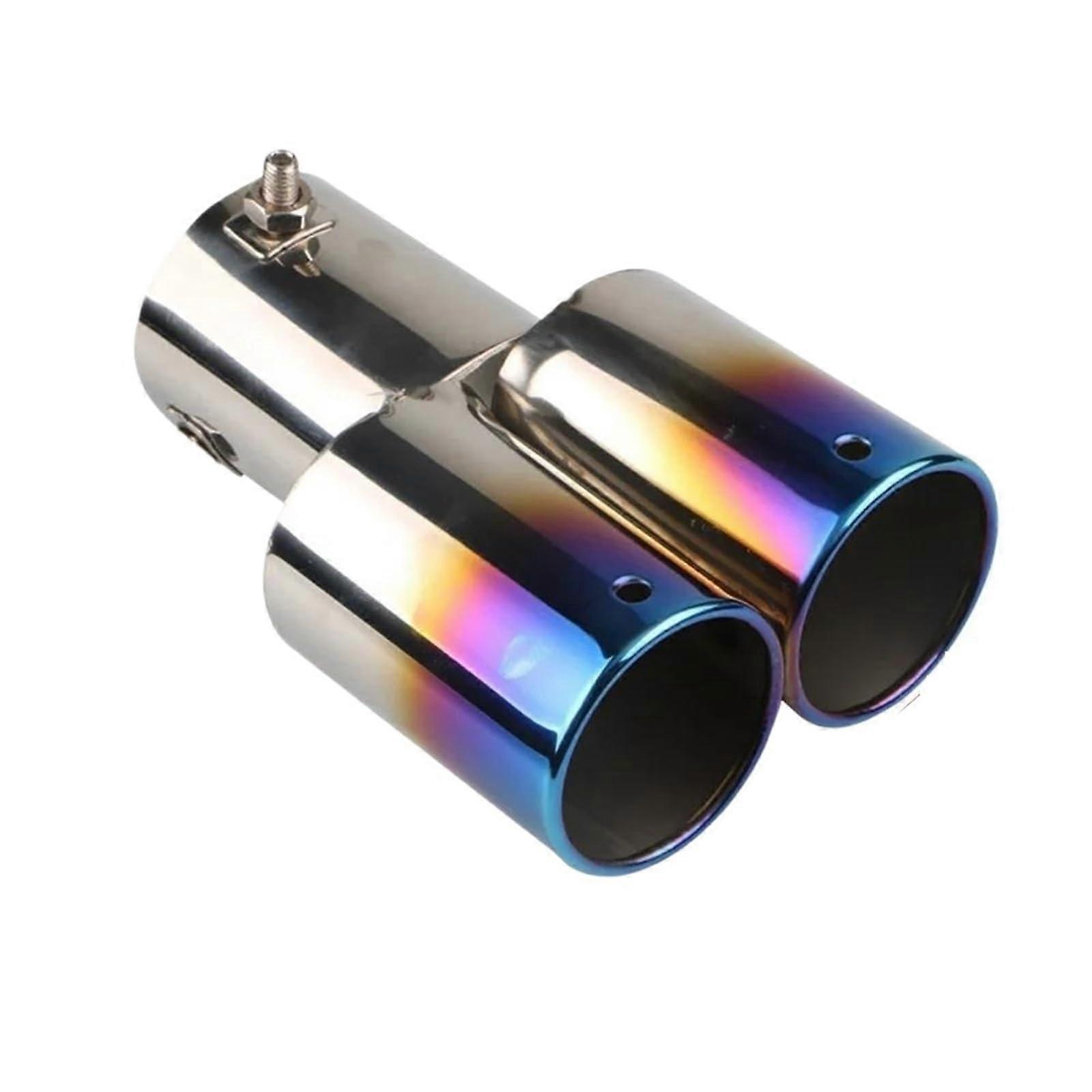 Auto Exhaust Tip 63mm Universal Stainless Steel Muffler Outlet for 1.5L to 2.2L Dual/Single Exit Systems Type D