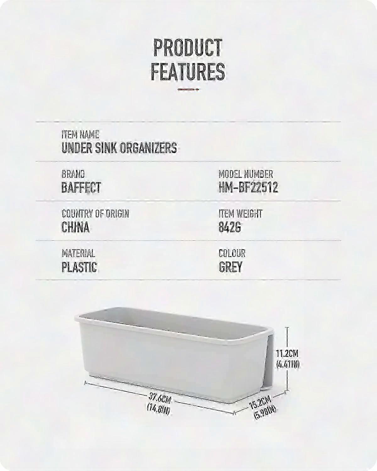 2 عبوة خزانة سلة منزلقة للمطبخ والحمام ، سلال تخزين قابلة للسحب على الحائط (رمادي)