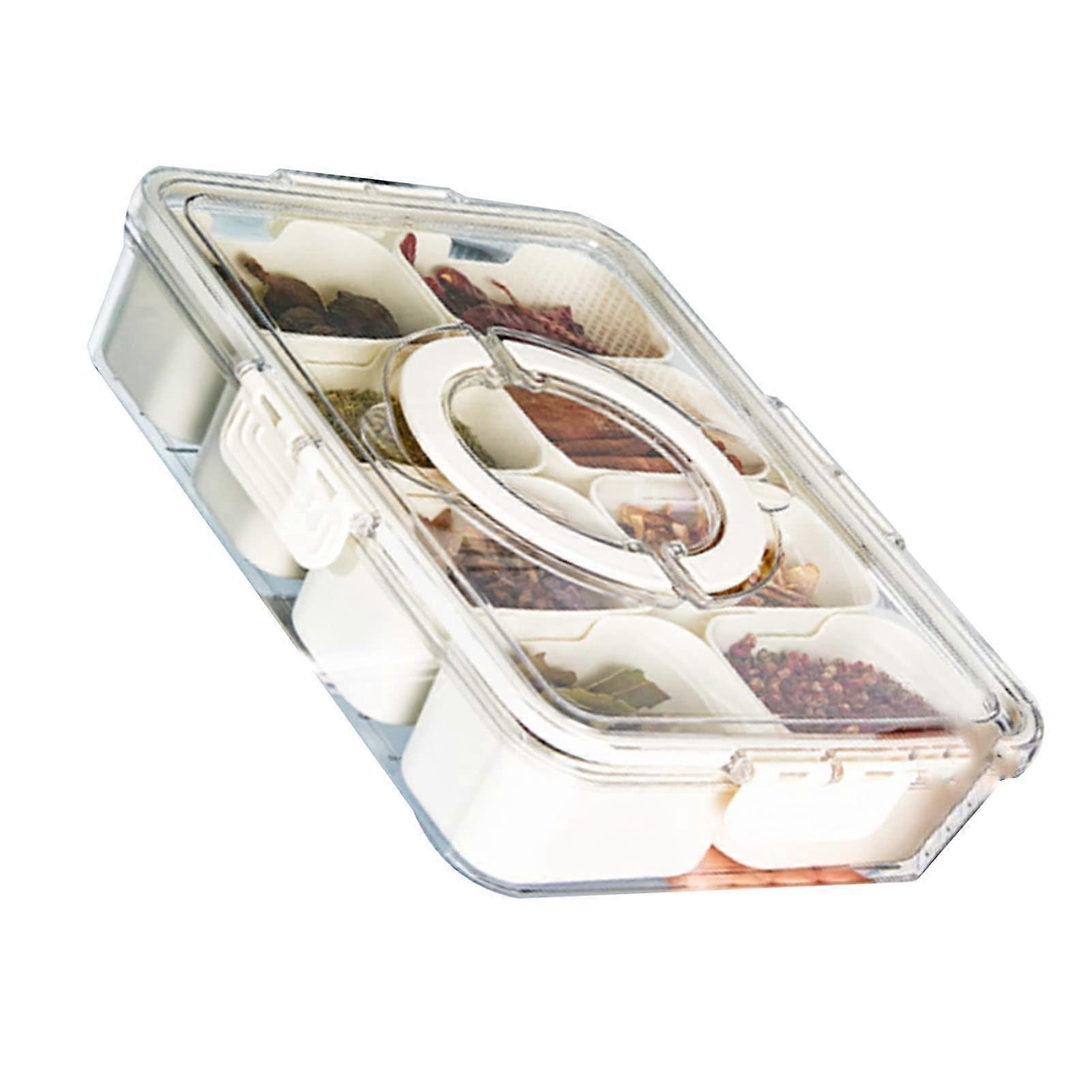 Divider Storage Box with 8 Grids, Space-Saving Design for Fridge, Ideal for Storing Dumplings, Fruits, and More