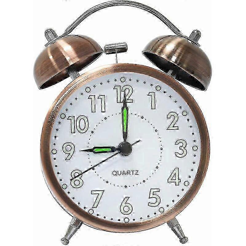 Classic Bell Alarm Clock, Vintage Retro Silent Alarm Clock, Analog Alarm Clock