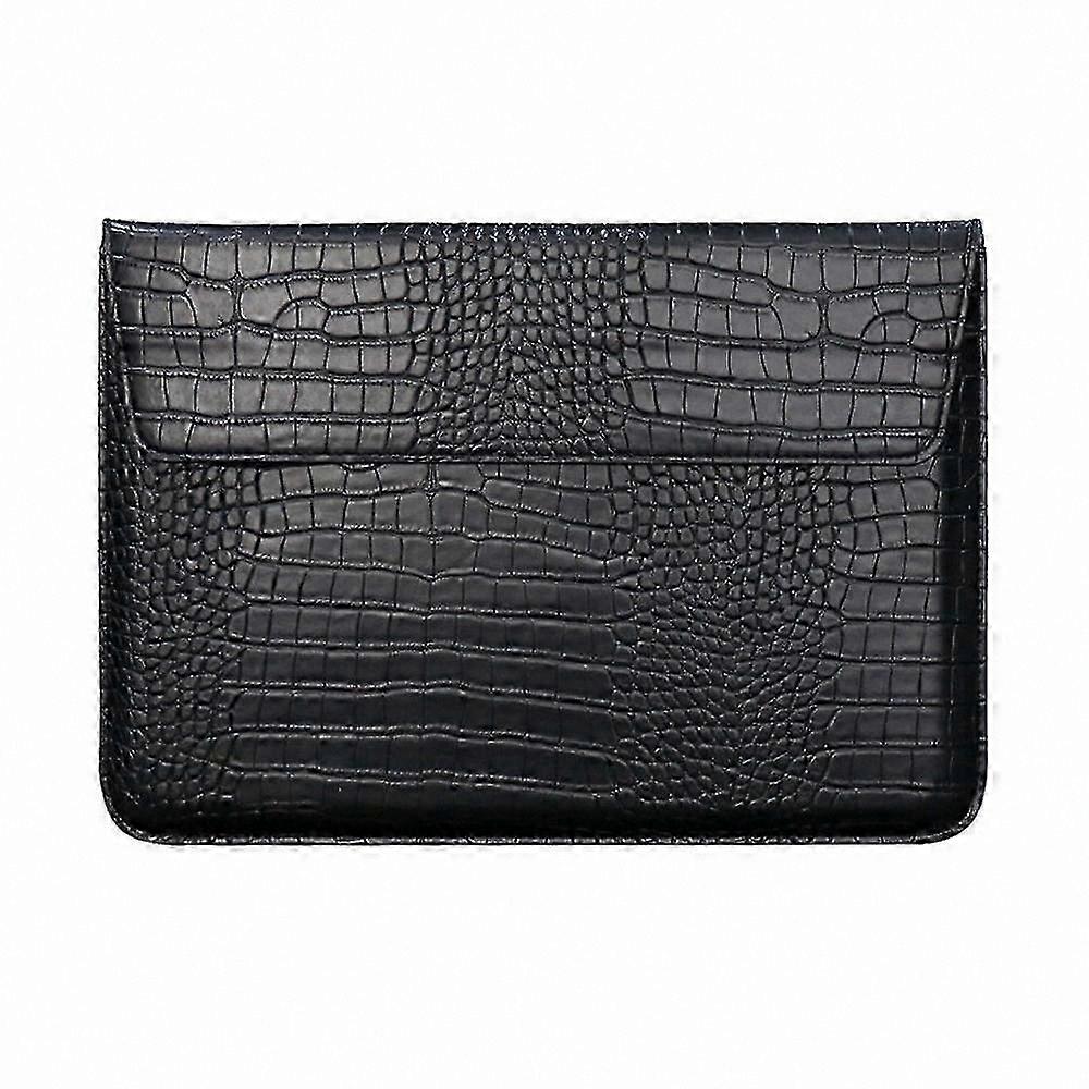 Faux Leather Crocodile Texture Flap Case Bag, 13 Inch Laptop Sleeve with Stand Function, Protective Carry Case for Laptops