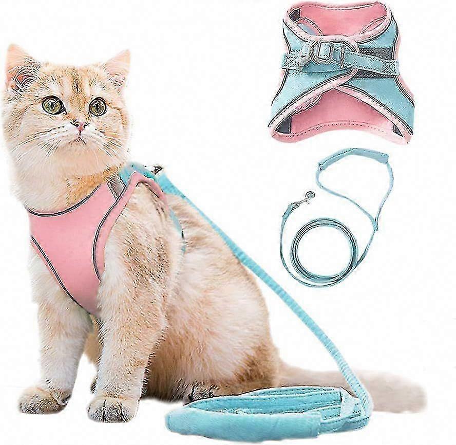 Glow in the Dark Cat Harness and Leash Set, Escape-Proof Reflective Vest for Safe Outdoor Adventures