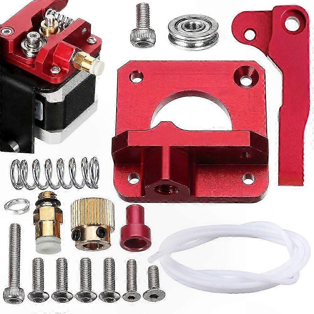 3D Printer Extruder Kit, Aluminum Feed Replacement for 1.75mm Filament, Compatible with RepRap Prusa i3 Models, Includes PTFE Tubing