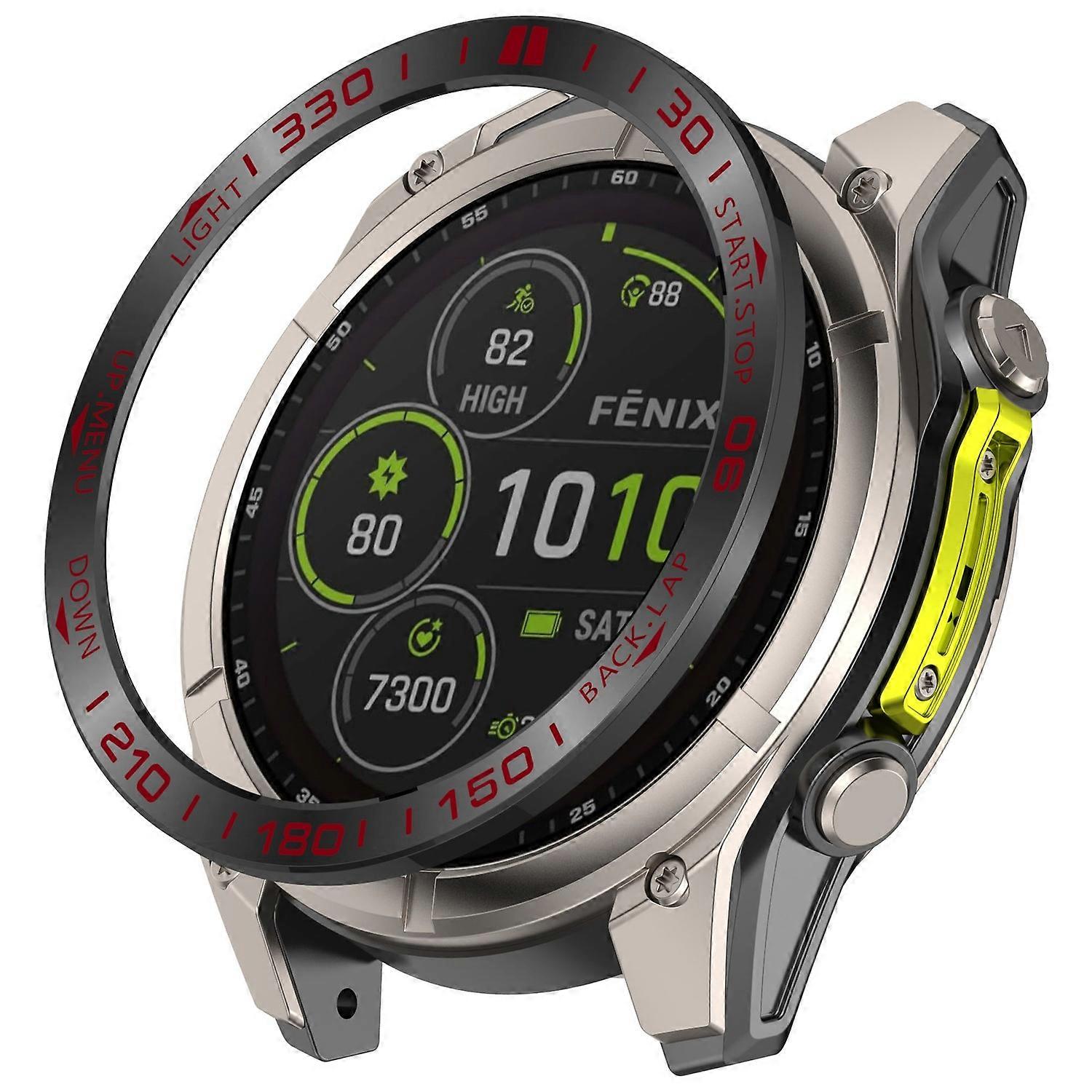 Para Garmin Fenix 8 Solar 47mm Bisel de acero inoxidable resistente a los arañazos Anillo protector
