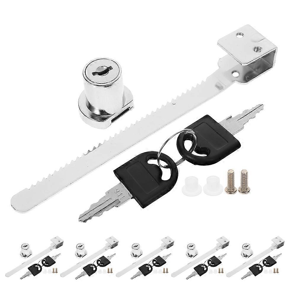 6pcs Display Showcase Locks with Key – Sliding Door Security for Glass Cabinets, Easy Installation, Suitable for Shops, Exhibitions, Museums