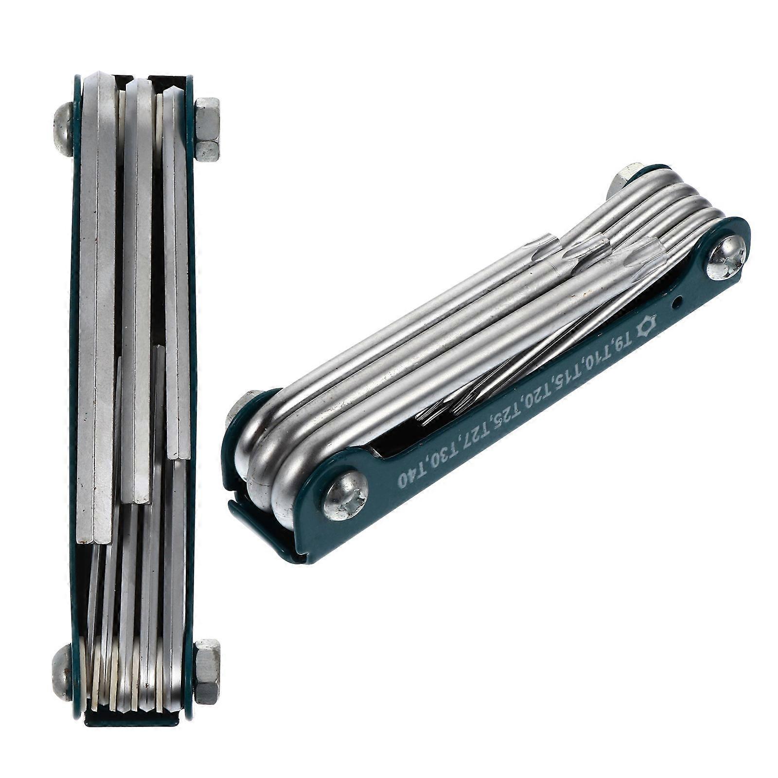 Folding Hexagon Wrench Set 2pcs for Bike Repair, Durable Iron, Ergonomic Design, Easy Storage and Efficient Maintenance Tool