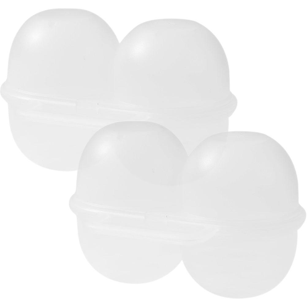 Portable Egg Storage Box Made of Durable PP Perfect for Outdoor Camping and BBQ White 2pcs