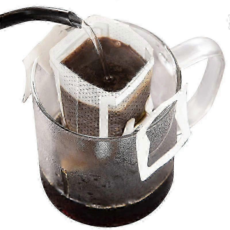50pcs Disposable Single Serve Coffee Filters with Hanging Ears, Portable Drip Coffee Paper Filters for Home & Travel Use