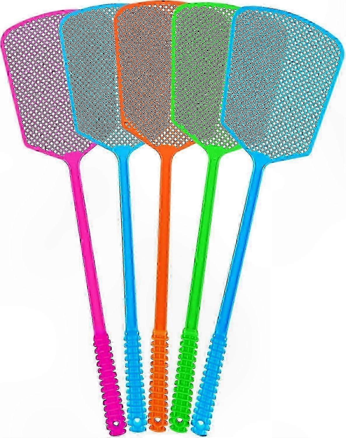 Heavy Duty Plastic Fly Swatters, Long Handle Multipack (5 Pack) hwy