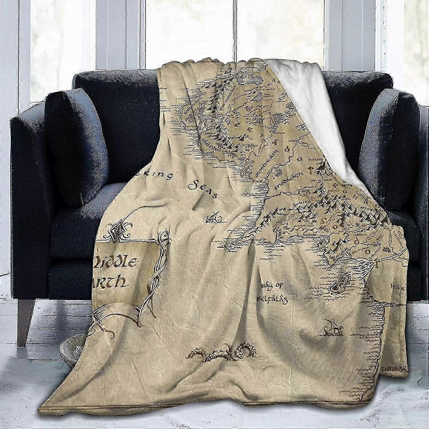 Mapa Středozemě Lord Of The Rings Ultra-soft Micro Fleece Blanket Forcouch Fur plyšové hozené přikrývky