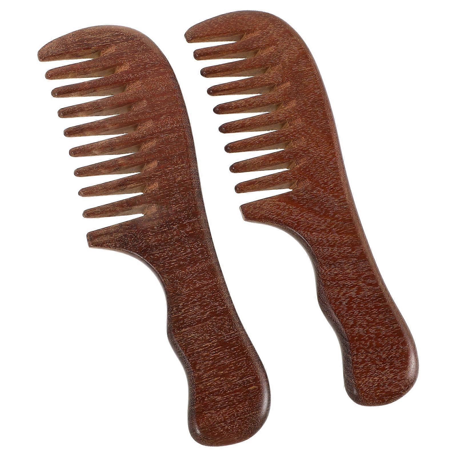 Wide Tooth Wooden Comb Set for Curly Hair Ergonomic Detangling & Scalp Massage Design Natural Wood Hair Styling Tool for Salon and Home Use
