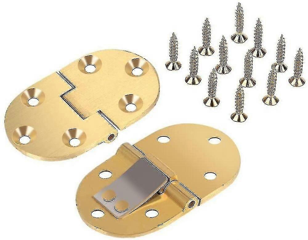 2 Pieces Solid Brass Butler Tray Hinge With Screws Satin Finish