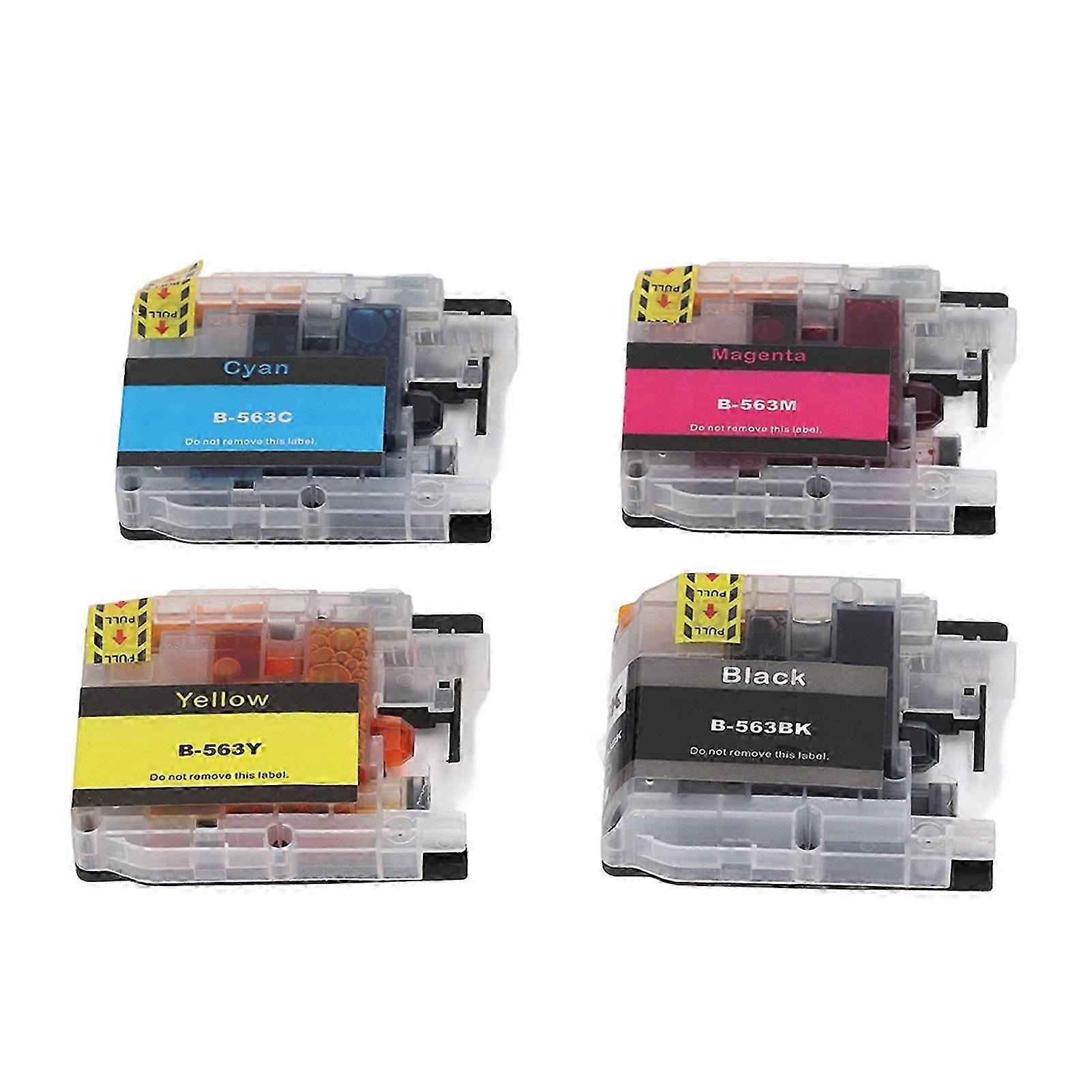 4 Color Disposable Ink Cartridge Fluent Printing Stable Chip Printer Ink Cartridge Replacement BK C M Y LC563