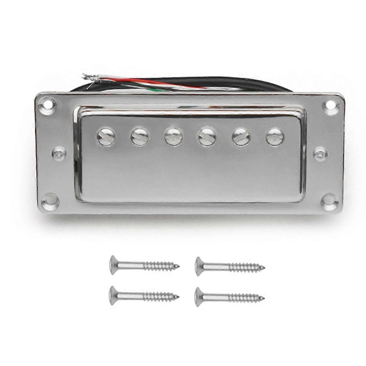 Electric Guitar Humbucker Pickup 6 Hole Mini Silver