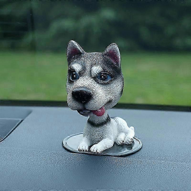 Mini Husky Dog Bobblehead for Car Dashboard Toy Figurine
