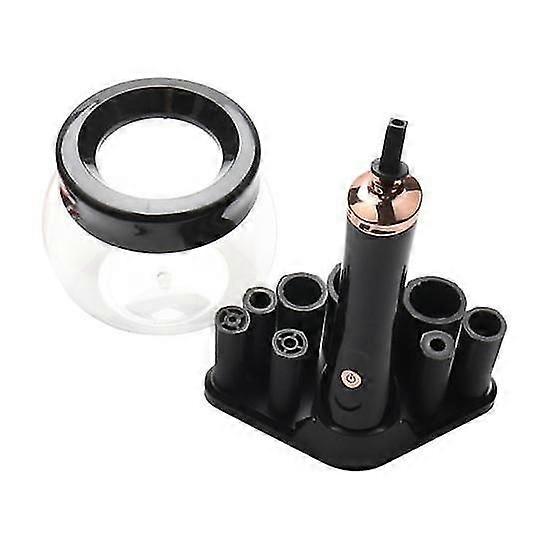 Electric Makeup Brush Cleaner with Clear Jar 8 Silicone Sleeves Automatic Cosmetic Brush Dryer Cleaning Machine Multifunction Eyelash Glue Shaking