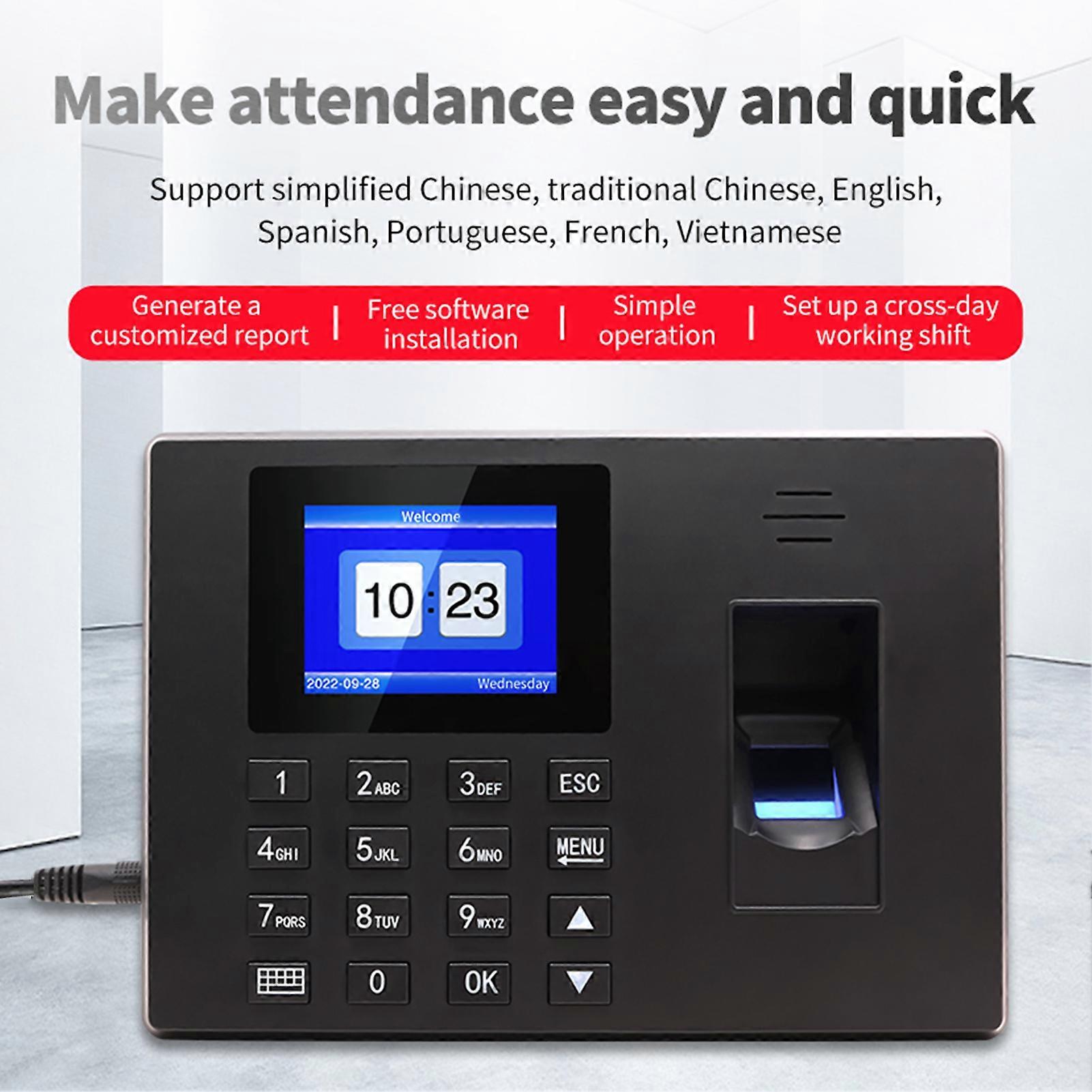 BISOFICE F06 Fingerprint Time Attendance Machine 1000 Capacity Black 170x120x35.3mm