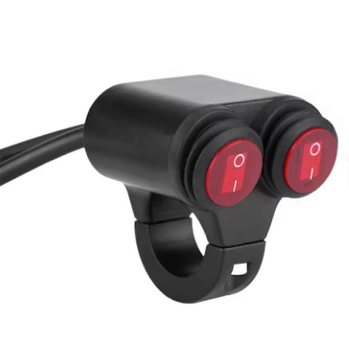 22mm Universal Motorcycle Handlebar Headlight Brake Fog Lights Horn Dual Control Button Switch A