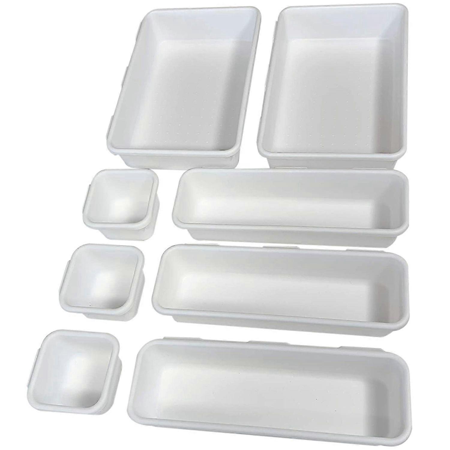 Drawer Organizer (8 PCS) - Desk Organizer Tray Drawer Dividers Snap for Custom Layout Non Slip