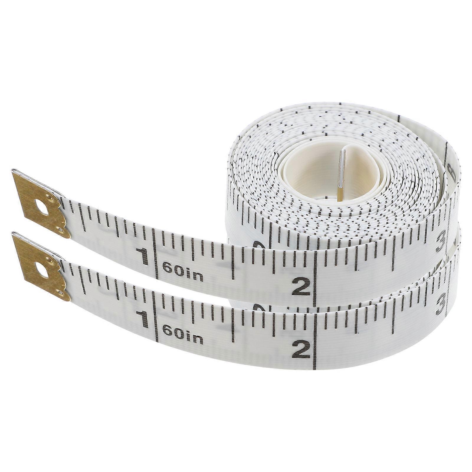 Tailor Tape Measure Soft Measuring Tape For Home Work School Projects White 150.00X1.30X0.30CM 2Pcs