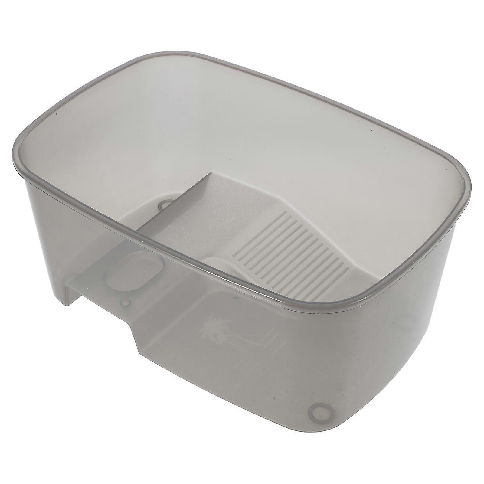 Durable ABS Turtle Tank with Basking Platform Clear Design for Reptiles Dark Grey 7.5 Gallons
